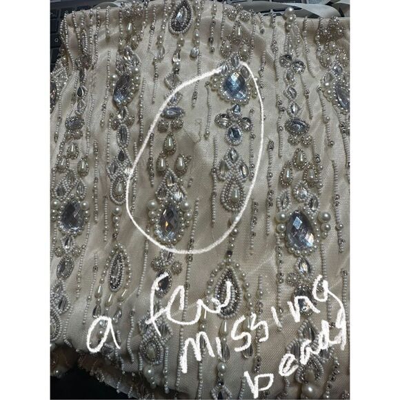 Mac Duggal NWT size 2 nude/ silver evening gown style 5740 *Read Notes* - Picture 7 of 10